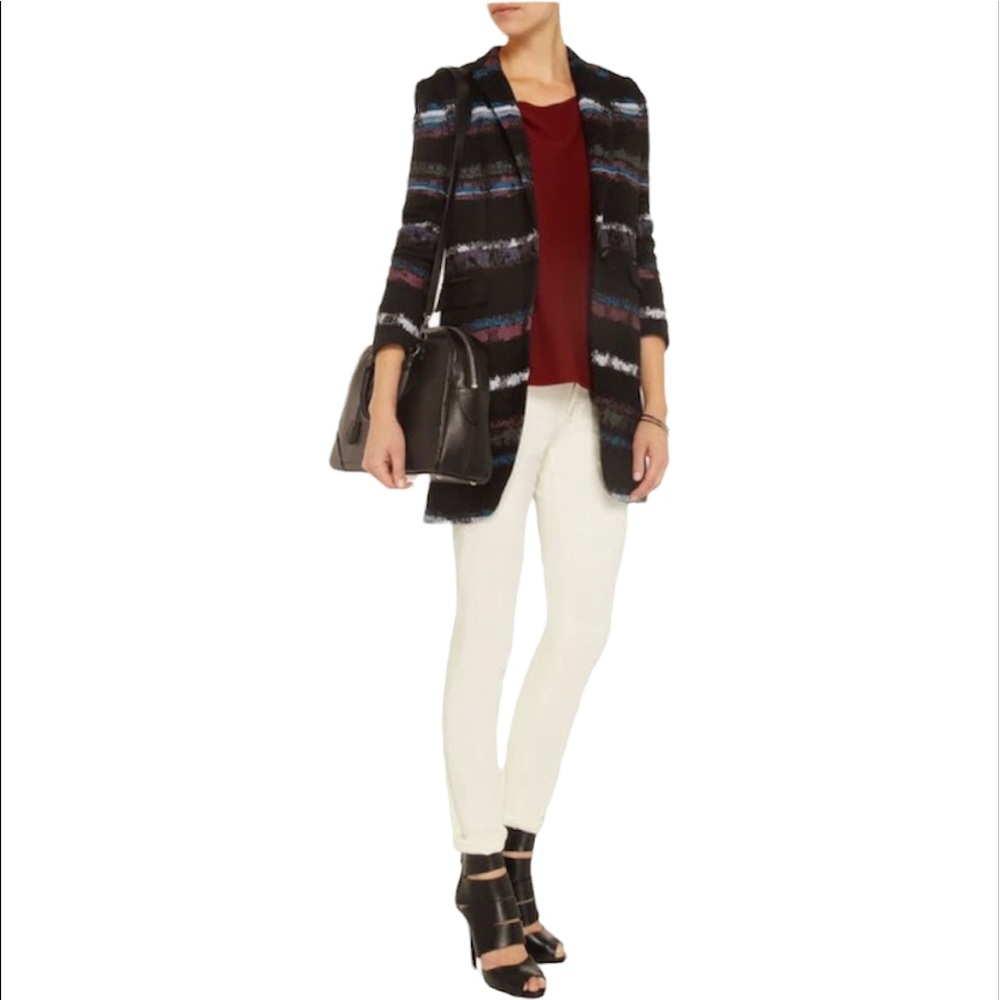 Rag & Bone Black Multicolor Tweed Coat Size S